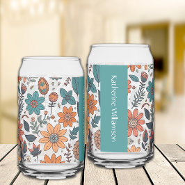 ボホ秋フローラ感謝祭ギフト名前をカスタムする ガラス缶