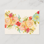 ボホ秋フローラ水彩色ブライダルシャワーレジストリ エンクロージャーカード (裏面)