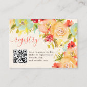 ボホ秋フローラ水彩色ブライダルシャワーレジストリ エンクロージャーカード (正面)