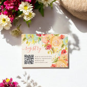 ボホ秋フローラ水彩色ブライダルシャワーレジストリ エンクロージャーカード