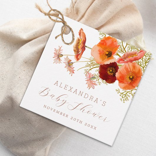 ボホ秋フローラ男女兼用ベビーシャワーカスタム フェイバータグ