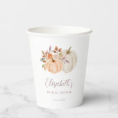ボホ秋フローラ素朴パンプキンブライダルシャワー 紙コップ (裏面)