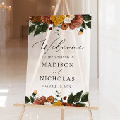ボホ秋フローラ結婚の歓迎フロスト アクリルサイン