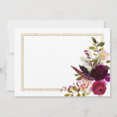 ボホ秋フローラ金ゴールドモダンサンキュー サンキューカード (裏面)