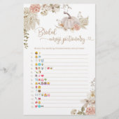 ボホ秋ブライダルシャワー絵文字ゲーム (正面)