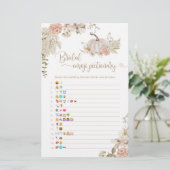 ボホ秋ブライダルシャワー絵文字ゲーム (スタンド正面)