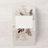 ボホ秋ブラウンボタニカル結婚ズディナー オールインワン招待状 (外側)