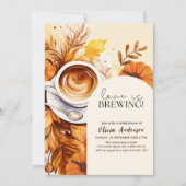 ボホ秋ラブはコーヒーブライダルシャワーを醸造している 招待状 (正面)
