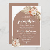 ボホ秋リトルカボチャベビーシャワー招待状 招待状 (正面/裏面)