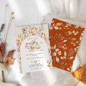 ボホ秋リトルカボチャ赤ちゃんシャワーアーチ 招待状