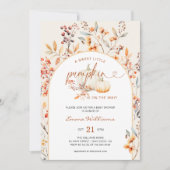 ボホ秋リトルカボチャ赤ちゃんシャワーアーチ 招待状 (正面)