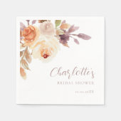 ボホ秋リーフバラブライダルシャワー スタンダードカクテルナプキン (正面)