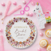ボホ秋ワイルドフラワーガーデンリースブライダルシャワー ペーパープレート (パーティー)