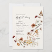 ボホ秋ワイルドフラワーブライダルシャワー 招待状 (正面)