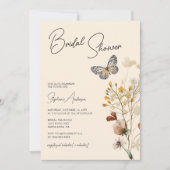 ボホ秋ワイルドフラワーブライダルシャワー 招待状 (正面)