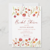 ボホ秋ワイルドフラワーブライダルシャワー 招待状 (正面)