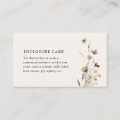 ボホ秋ワイルドフラワーベビーシャワーカスタム エンクロージャーカード (正面)