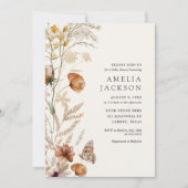 ボホ秋ワイルドフラワーベビーシャワー招待状 招待状 (正面)