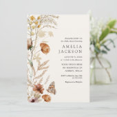 ボホ秋ワイルドフラワーベビーシャワー招待状 招待状 (スタンド正面)