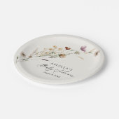 ボホ秋ワイルドフラワーベビーシャワー ペーパープレート (アングル)