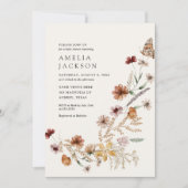 ボホ秋ワイルドフラワーベビーシャワー 招待状 (正面)