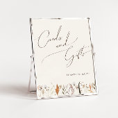 ボホ秋ワイルドフラワーベージュカードとギフトサイン ポスター