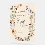 ボホ秋ワイルドフラワー結婚ズへようこそ アクリルサイン (傾斜)