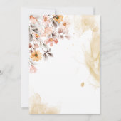 ボホ秋ワイルドフラワー結婚チョウ 招待状 (裏面)