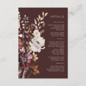 ボホ秋ワイルドフラワー結婚ブラウン エンクロージャーカード (正面)