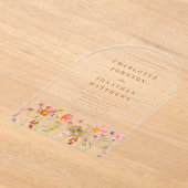 ボホ秋ワイルドフラー結婚ズ アクリル招待状 (レイダウン)