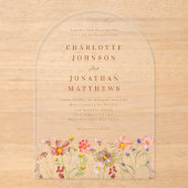 ボホ秋ワイルドフラー結婚ズ アクリル招待状 (正面)