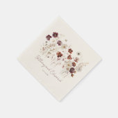 ボホ秋ワイルドフラー結婚ズ スタンダードカクテルナプキン (角)