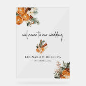 ボホ秋冬フローラ結婚のアクリル標識 アクリルサイン (正面)