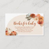 ボホ秋小さなかぼちゃの本ベイビーシャワー エンクロージャーカード (正面)