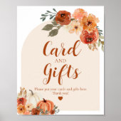 ボホ秋小さなかぼちゃの秋のカードとギフト ポスター (正面)