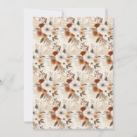 ボホ秋幽霊フローラハロウィンベイビーシャワー 招待状 (裏面)