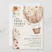 ボホ秋幽霊ワイルドフラワーハロウィンベイビーシャワー 招待状 (正面)