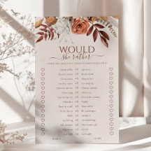 ボホ秋彼女はむしろブライダルシャワーゲーム