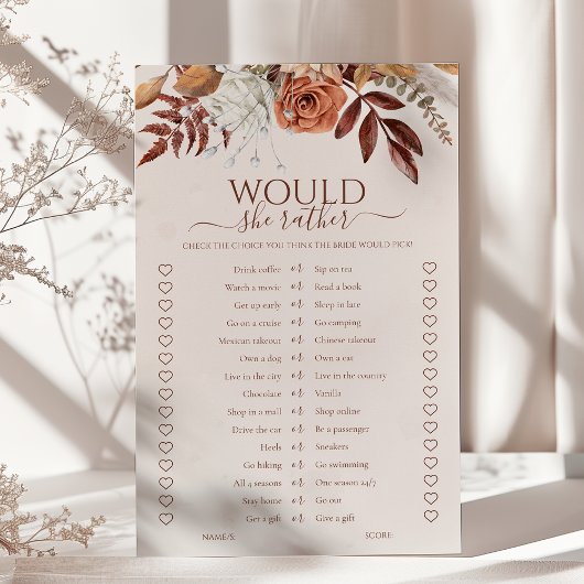 ボホ秋彼女はむしろブライダルシャワーゲーム