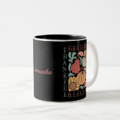 ボホ秋感謝の感謝感謝賛美の感謝祭 ツートーンマグカップ (正面右)