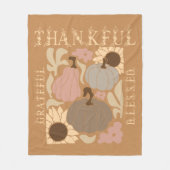 ボホ秋感謝の感謝感謝賛美の感謝祭 フリースブランケット (正面)