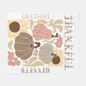 ボホ秋感謝の感謝感謝賛美の感謝祭 フリースブランケット (正面(横))