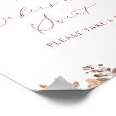 ボホ秋水彩フローラベビーは甘いサイン ポスター (角)