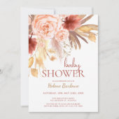 ボホ秋水彩赤ちゃんシャワー 招待状 (正面)