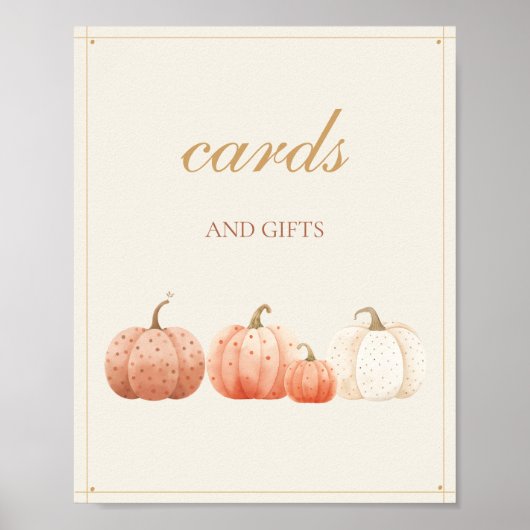 ボホ秋水玉模様カボチャンスカードとギフト ポスター (正面)