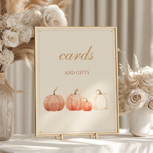 ボホ秋水玉模様カボチャンスカードとギフト ポスター