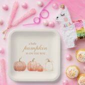 ボホ秋水玉模様パンプキンズベビーシャワー ペーパープレート (パーティー)