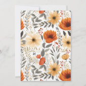 ボホ秋秋のフローラブラウンベビーシャワー 招待状 (裏面)