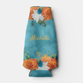ボホ秋秋フローラオレンジターコイズ ボトルクーラー (正面)