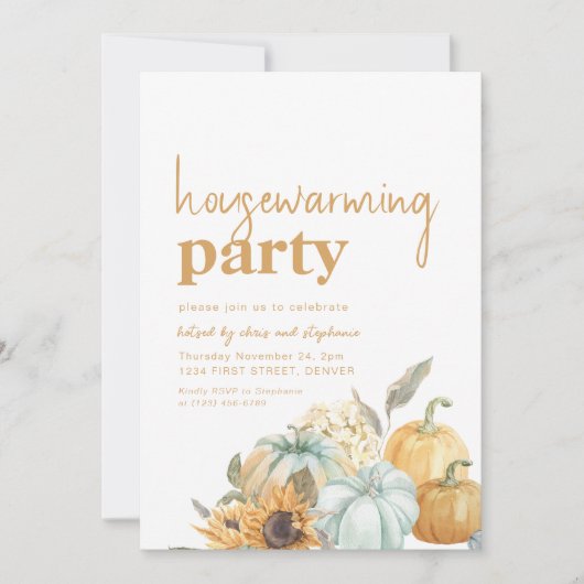 ボホ秋秋引っ越し祝いパーティーパーティの招待状 招待状 (正面)